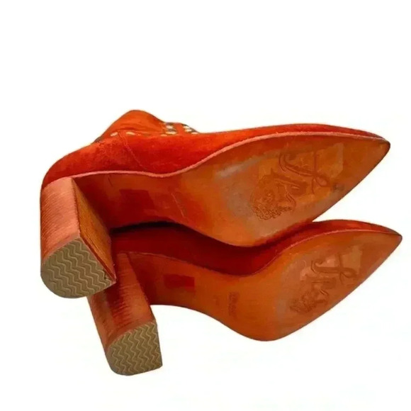 FREE PEOPLE WOMEN'S DAKOTA HEEL STUDDED LEATHER WESTERN BOOTS - Picture 7 of 9